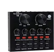 Wireless Live Sound Card, Professional Audio Mixer with DJ Effects and Voice Changer, Karaoke Sound Card for Home Studio, Live Audio Mixer for Streaming and Recording