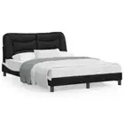 Bed Frame with LED without Mattress Black and White 137x187 cm Double vidaXL