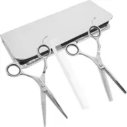 LOLIPPYY 1Set Professional Hairdressing Scissor Flat Teeth Scissors for Home Barber Use Comfortable Grip Precision Cutting Tools Random Color