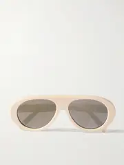 [CELINE Eyewear] CELINE Eyewear - Aviator-style Acetate Sunglasses - Cream - One size One size Cream