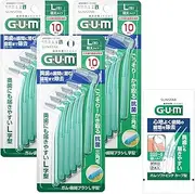 GUM Interdental Brush, L-Shaped, Interdental Care for Back Teeth, Wire Type [Size: L (5)], Pack of 10 x 3 + Bonus Included