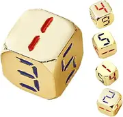 JOINPAYA 6 Sided Large Dice Set 5pcs Metal Number Dices for Board Games Party Games Outdoor Activities