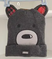 Igloos Youth Bear Cuffed Stocking Hat 5 Bulb Led Lighted Beanie Cap One Size New