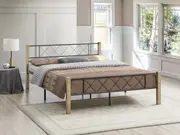Mingle Wood & Metal Bed Frame - Maple and Black