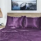 1000TC Silk Silky Feel Single/KS/Double/Queen/King Fitted, Flat Sheet Set-Purple