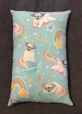 Beautiful Handmade Unicorn Pug Dog Accent - Throw Pillow 13” x 10”