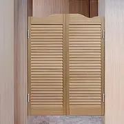 Solid Pine Wood Swinging Cafe Doors Louvered Door Swing - Premade Interior Door, Stylish Western Swinging Doors for Shopping Malls Kitchen Restaurant Partition Parlor Butler Door