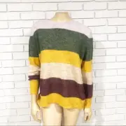 Only Susi Stripe Pullover Wool Blend Knit Sweater - Size XL