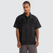 [XLarge] Dragon Short sleeve Shirt Black M