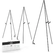 ARTEZA Black Steel Display Easel, 63" Tall, Pack of 3, Portable, Easy Assembly, Sturdy, Ideal for Trade Shows, Presentations, Posters, Art Displays, and Canvases