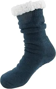 [BambooMN] Extra Thick Cozy Fuzzy Thermal Cabin Plush Fleece-lined Knitted Crew Socks