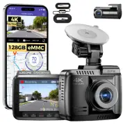 AZDOME 4K+1080P Dual Dash Camera ADAS 5GWiFi GPS WDR 128GB eMMC&Hardware Kit
