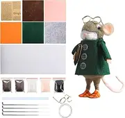 Mice Needle Felting Kit,Felt Supplies Set - Mice Beginner Wool Felt Needle Felting Starter Kit with Supplies and Instructions for Craft