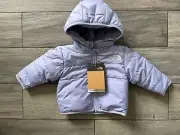 NORTH FACE INFANT GIRLS REVERSIBLE MOSSBUD FULL ZIP JACKET, SWEET LAVENDER, NWT