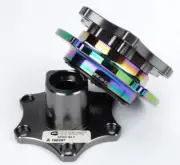 NRG SFI 42.1 Spec D shaped Quick Release Gun Metal body Neo Chrome SRK-R200GM-MC (for: Nissan)