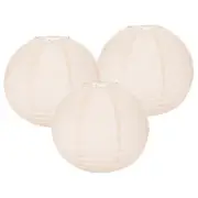 3Pcs 12 Inch Pale Pink Paper Lanterns Decorative Round Hanging Ball Lantern