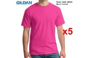 5 Packs Gildan T-SHIRT Blank Plain Basic Tee Men Heavy Cotton (Heliconia)