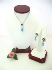 Brighton "TOLEDO ALTO BRIOLETTE" Blue Necklace-Earring Set (MSR$90) NWT/Pouch