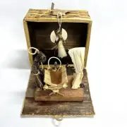 Handmade African Kenya Banana Fiber Palm Leaf Nativity Set Scene Christmas Decor