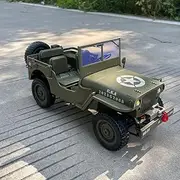Bruhuan Rc Car 1:10 Willys Jeep 2.4g Climbing Scale Military Truck Offroad Vehicle Toy Suitable for 6-inch Dolls