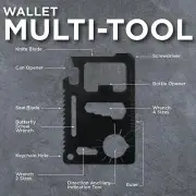 New Black 11 in 1 Multi Tool Credit Card Wallet Knife Pocket Survival Camping