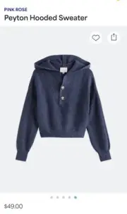 Pink Rose Peyton Button Neck Sweater M Medium Stitch Fix - Nirvana Blue