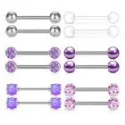 QWALIT Tongue Rings Nipple Rings 14G Nipplerings Straight Barbell Surgical St...
