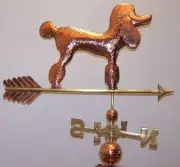 Beautiful copper POODLE weathervane, COMPLETE SETUP + mount.ships fast