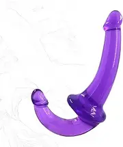 QRTBHOP Double Dildo Anal Dildo Silicone Double Penis Anal Plug Strapless Double Penetration G-Spot SM Sex Toy for Lesbian Couples(Violett)