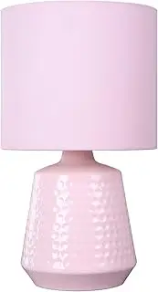 Lexi Lighting Hyde Touch Table Lamp, Bedside Lamp in Bright Pink Colour, 35cm Height, E27 Lamp Holder, Linen Fabric Shade with Steal Base, Modern Home Decor for Bedroom, Living Room