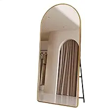 Full Length Mirror,Full Body Free Standing Mirror Aluminium Frame,Hanging or Leaning Against Wall for Bedroom/Living Room/Cloakroom(Gold,165x60cm)