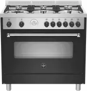 La Germania Americana 90cm Gas Upright Cooker - Black
