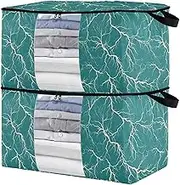sanluoli 60L 2 Pack Shoe Organizer Under Bed with Reinforced Handles, clear window Storage Containers For Closet