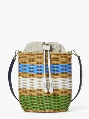 buoy wicker medium bucket bag