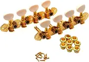 Qianly Mandolin Machine Heads Musical Instrument Parts Mandolin Replacements for 8 String Guitars, Gold