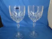 Set of 2 Marquis by Waterford BROOKSIDE Crystal Wine Goblet Glasses 8 5/8" New