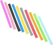 Angoily 10Pcs Heavy Duty Washable Silicone Binding Bands Flexible Elastic Bands for Books and Pencil Boxes Multi Use Elastic Straps Colors
