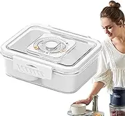 Compartment Seasoning Box - Seasoning Container with Lid - Divided Serving Tray with Handle, Portable Food Organizer for Salt Sugar Pepper Nuts Snacks Condiment