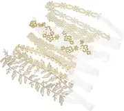HOOTNEE 6pcs Girl Lace Headbands Adorable Floral Hair Accessories for Comfortable Elastic Design for Newborn Photos and Showers