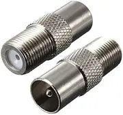F Type Female Plug to PAL Male Socket Coaxial TV Antenna Cable Connector Adapter