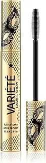 Eveline Cosmetics Variété Long Lasting Volumising Mascara with Precise Silicone Brush, Intense Black