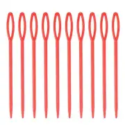 90pcs Plastic Sewing Needles, 9cm Large Eye Blunt Learning Needles, Red