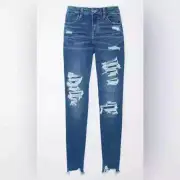 American Eagle AE Next Level Stretch Curvy High Rise Jegging Medium Destroy 4665
