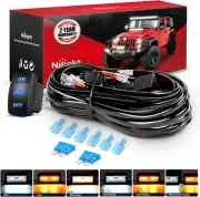 Nilight 16AWG Strobe Light Wiring Harness Kit 2 Leads Customized for 6 Modes Amb