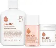 Bio-Oil Skincare Set, Trial Kit for Scars, Stretchmarks, and Dry Skin, 3 Pc Travel Size Kit Includes Skin Care Oil, Dry Skin Gel, and Body Lotion, use for Scars, Pregnancy Stretch Marks, and Dry Skin