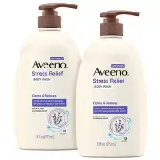 Aveeno Stress Relief Body Wash w/ Lavender & Chamomile, 33 Fluid Ounce (2 Pack)
