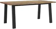 'vidaXL Industrial-Style Dining Table in Solid Acacia Wood and Metal - Rectangular Brown Table for Dining Room or Kitchen - 170x90x75 cm