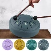 4.5 Inch 8 Tone Steel Tongue Drum Mini Hand Pan Drums Drumsticks Music Drum