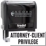 Large Self-Inking Attorney-Client Privilege Stamp Size 7/8" Tall x 2-1/4" Wide
