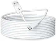 5M USB C Power Extension Cable for Home Security Cameras or Devices with USB C Port, USB A to USB C Durable Charging and Data Sync Cord-White